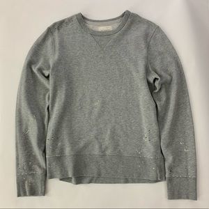 J. Crew Destroyed Fleece Sweater/Sweatshirt Light Gray men's size Small